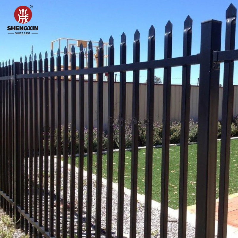 custom black galvanized steel fence